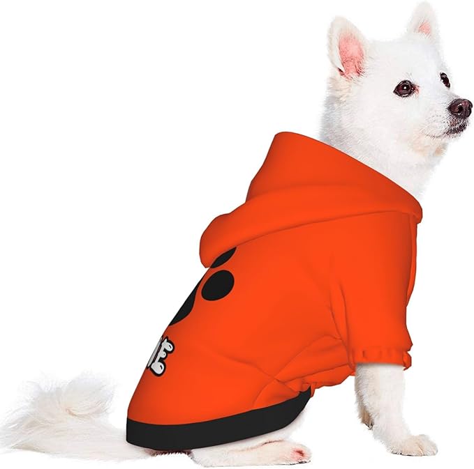 Custom Dog Hoodie Soft Add Your Own Personalized Photo Text Name Logo Dog Clothes for Puppy Sweatshirt Hooded for Small Medium Large Dogs Girl/Boy Cats OrangeRed