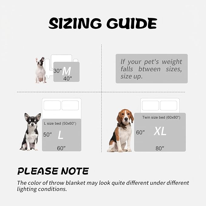 Dog Blanket Paw Bone Pattern 1 Pack 2 Super Soft Warm Flannel Sofa Cover Car Bed Protector, Urine Proof Washable Outdoor Pet Blanket for Puppy Large Dogs & Cats,40"*30" Blue