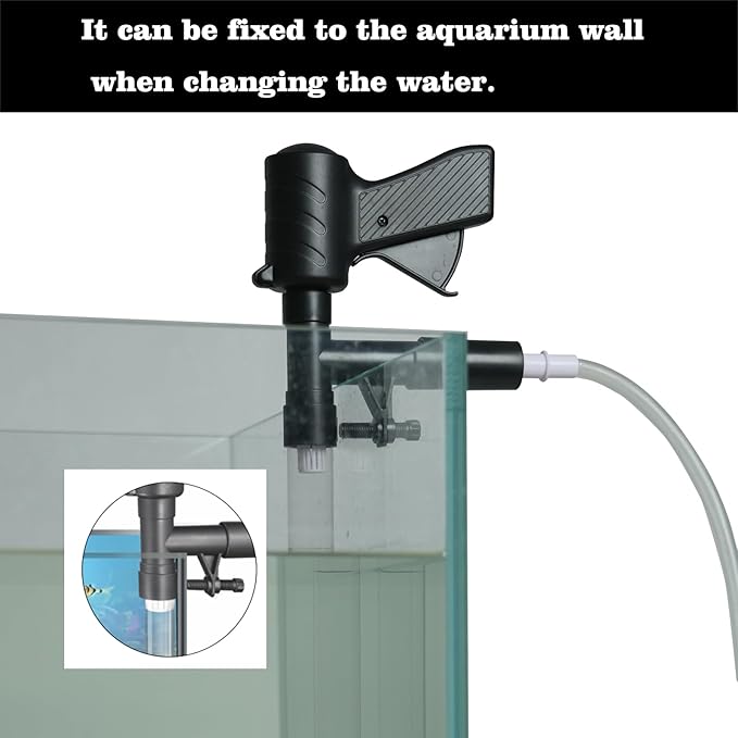 Carefree Fish Aquarium Gravel Cleaner 15~30In with 6Ft Water Hose Fish Tank Water Changer Sand Vacuum with Skimmer Net and Long Handle Sponge Brush Algae Scraper