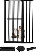 Lumizone Extra Tall Cat Gate 61.02" High Pressure Mounted Extra Wide 42.52"-46.64" (17Sizes) 1.37" Gap No Drilling Auto-Close Tall Pet Gate for Dogs (Black, 42.52"-46.64" W)