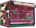 MANON ROSA Bird Cage Cover - Lightproof Birdcage Covers Nighttime- Ideal for Parrots Cockatiels Parakeets Cockatoos Lovebirds Finches Budgerigars Conure (S(13" Lx11.8 Wx17.3 H),Camouflage)