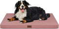 Outdoor Extra Large Dog Crate Bed, XXL Waterproof Dog Bed for Giant Breeds Dogs, 47x29 Inch Orthopedic Egg Crate Foam Pet Mat with Removable Cooling Cover, Pink