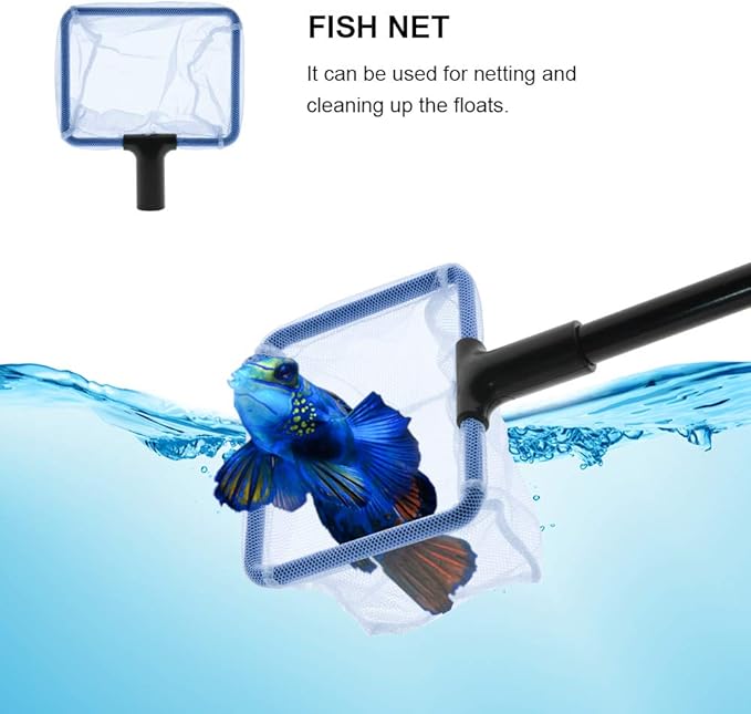 GreenJoy Aquarium Fish Tank Cleaning Kit - 5 in 1 Algae Scraper Set - Siphon Vacuum for Water Changing and Sand Cleaner (Cleaner Set)