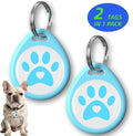 2 Pack-Custom pet Tags, Pet Id Tags for Dogs, Cat & Dog Collar Charm, Lightweight Sturdy Cute Cat Smart ID Tags, Personalized Dog Name Tags,Silent, Lightweight Durable,NO APP(Blue&Blue, 1.2")