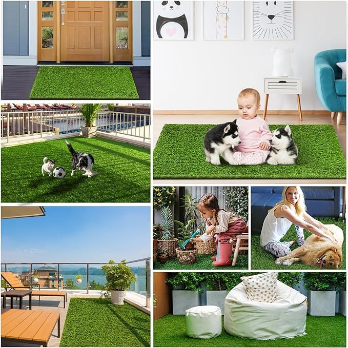 Artificial Grass, Professional Dog Grass Mat, Potty Training Rug and Replacement Turf Outdoor Rug Patio Lawn Decoration, Easy to Clean with Drainage (39.4 x 31.5 inch)