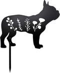 Dog Garden Stake - Unique Gift for Dog Lovers, Black Metal Outdoor Decor, Durable Yard Art Statue (French Bulldog)