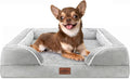 Comfort Expression Orthopedic Dog Bed for Small Dogs 24x16 Inch, Waterproof Egg Crate Foam Small Pet Bed with Removable Bolsters, Dog Couch with Washable Cover & Non-Slip Bottom, Grey White