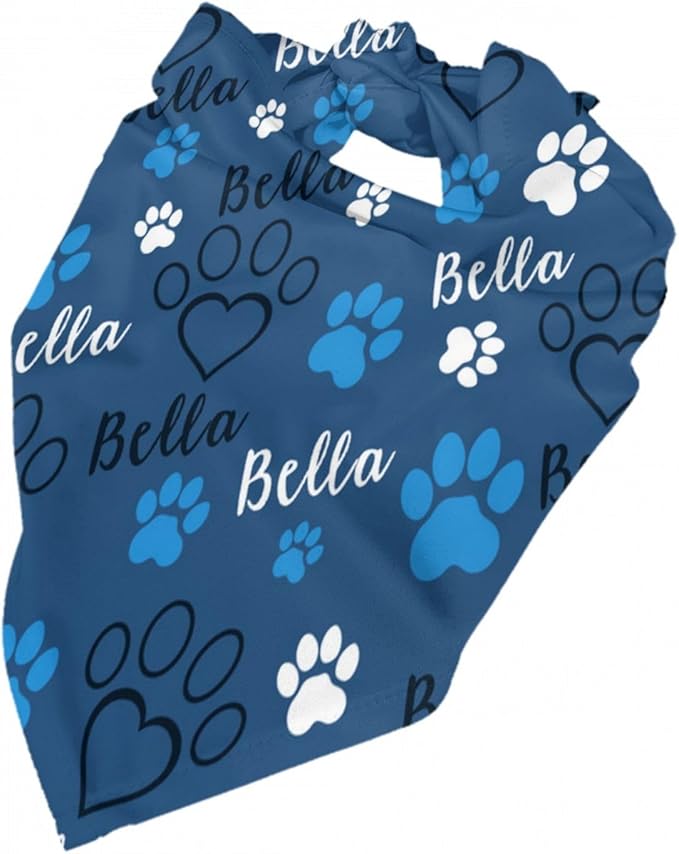 Custom Pet Scarf Personalized Dog Bandana with Name Personalized Add Your Text Bibs Triangle Head Scarfs Gift for Small Medium Large Dogs Cats Baby Puppy Pets Accessories