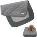 Paw Inspired Waterproof Fitted Cover for Dog Bed | Washable Bed Protector for Dog Mattress | Removable Replacement Cover for Small Pet Bed (Gray, 30 x 20 x 5 Inch)