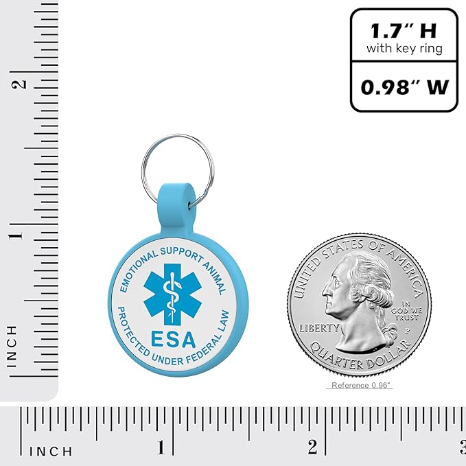 ESA Dog Tag, QR Code Dog Tag, Modifiable Free Pet Online Profile, Scannable QR Code, Scan QR Send Instant Location Alert Email, Silicone Lightweight ID Tag for Dog and Cat (Blue, Small)