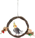 Bird Swing, Wood, Corn Cob, Non, Edible Coloring, Beak Sharpening, Anxiety Relief, Parrot Chew Toy for Boredom and Climbing (11.5x26.5x7.5cm/4.5x10.4x3.0in)