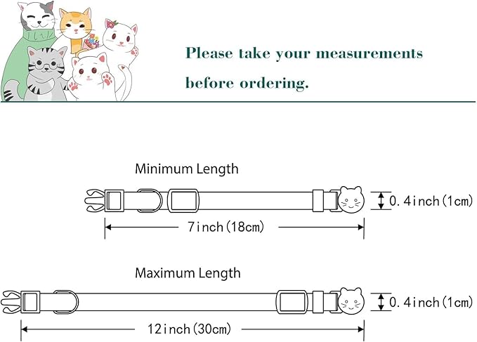 Yizepet Cat Collars with Bells, Breakaway Kitten Collar, Cute Kitty Collar, Pet Supplies Accessories