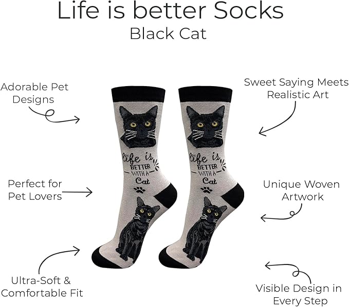 E&S Pets Pet Lover Socks - Dog & Cat Socks - Unisex Novelty Gifts