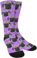 Custom Face Socks, Personalized Dog Lover Pet Photo Picture on Socks Unisex Athletic Crew Socks for Men Women