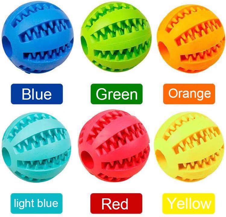 Sunglow 2 Pack Dog Toy Ball，Nontoxic Bite Resistant Teething Toys Balls for Small/Medium/Large Dog and Puppy Cat, Dog Pet Food Treat Feeder Chew Tooth Cleaning Ball Exercise Game IQ Training Ball