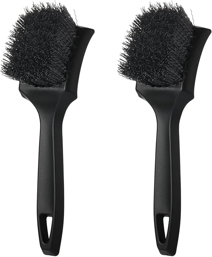 2 Pcs Bird Bath Brush Black Hard Bristle Cleaning Brush with Ergonomic Handle Utility Bird Bath Scrub for Bird Feeder Bath Accessories Fountain Outdoor Cleaning