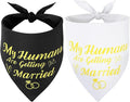 SZEE Wedding Decorations for Pets, 2 Pack My Humans are Getting Married Dog Bandanas, Engagement Party Decorations, Wedding or Engagement Gift for Couples, Dog Wedding Bandanas (Gold, L)