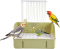 Bird Bath, Automatic Parrot Shower Bath with Pump, Birds Shower Bathtub with Running Water, Birdcage, Medium Birds Parakeet Budgies Cockatiels Conures Finches, Lovebird