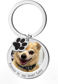 Custom Pet Photo Keychain Personalized Photo Pawprint Dog Tag Keychain Engraved Keyring Animal Pet Lover