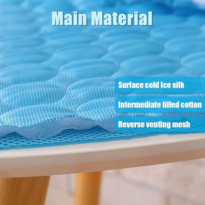 Washable Dog Cooling Mat Ice Silk Cooling Mat for Dogs Pet Self Cooling Pad Blanket Dog Cool Pad for Indoor & Outdoor Car Seats (Blue, 40x28 in)