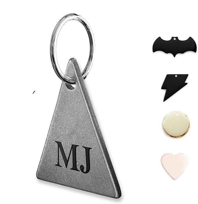 316 Surgical Grade Stainless Steel Personalized Dog & Cat ID Tags - Engraved Name or Text for Pet Collar Accessories, Original Funny Shapes (Triangular)