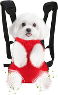 Inspack Dog Backpack Carrier/Cat Carrier, Adjustable Pet Front Carriers Travel Bag for Puppy Medium Dogs, Legs Out, Soft Ventilated Dog Chest Carry Backpacks for Hiking/Camping,10-16 lbs, Red