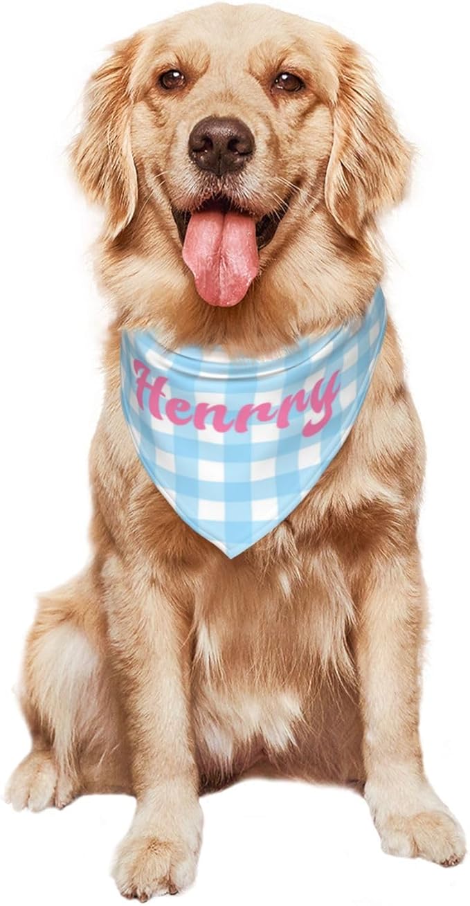 Custom Pet Scarf Personalized Dog Bandana with Name Personalized Add Your Text Bibs Triangle Head Scarfs Gift for Small Medium Large Dogs Cats Baby Puppy Pets Accessories