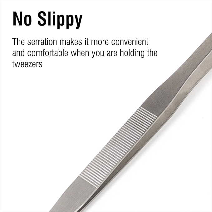 18.9 inch Heavy Duty Extra Long Tweezers for Salt & Fresh Water, Straight 18/8 Stainless Steel Reptile Feeding Tongs for Aquarium & Terrarium, Large Metal Snake Feeding Tweezers
