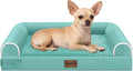 Small Dog Bed Orthopedic Washable: Beds Bolster Small Sized Dogs Bed Egg Crate Foam Couch Sofa Waterproof with Removable Cover - Aqua Blue