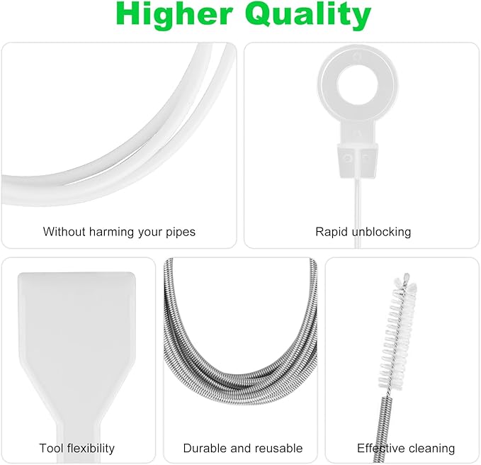 8 PCS Refrigerator Drain Cleaning Tool - Fridge Water Line Cleaner Kit with Long Tube Brush Cleaner, Water Dispenser Cleaning Kit