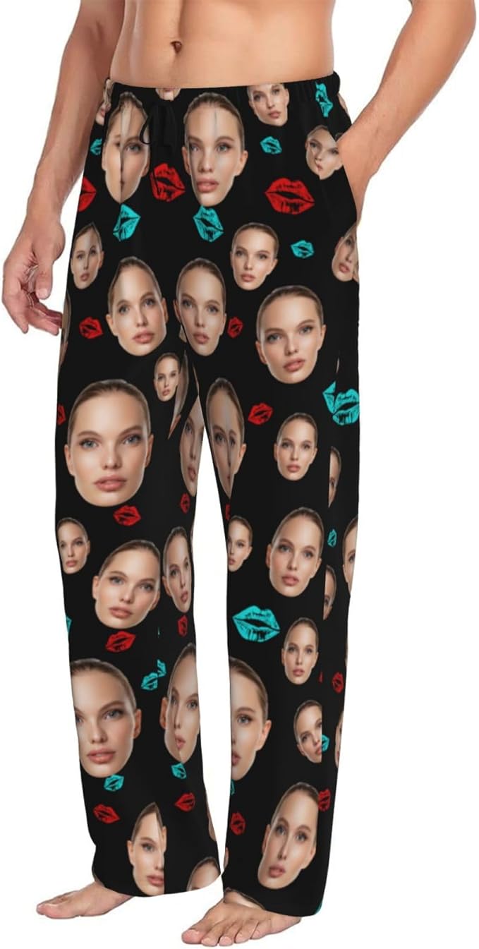 Custom Pajama Pants with Face customized PJ Pants Christmas Valentine gifts for Men Women