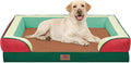 Comfort Expression Orthopedic Dog Bed for Extra Large Dogs 42x30 Inch, Waterproof Egg Crate Foam XL Pet Bed with Removable Bolsters, Dog Couch with Washable Cover & Non-Slip Bottom, Watermelon Mist