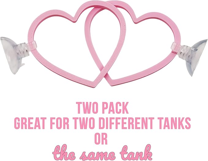 Heart Swim Ring Decor for Betta Fish, Interactive Exercise Toy for Aquariums Betta Ring, 2 Pack Pink