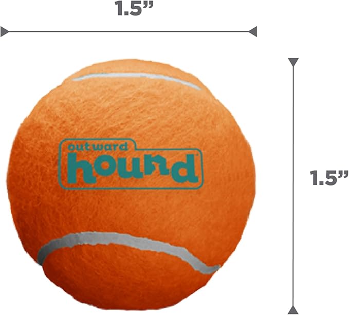 Outward Hound Squeaker Ballz – Squeaky Tiny Tennis Balls for Small Dogs Under 15 lbs, Fetch & Training, X-Small (1.5"), 4-Pack