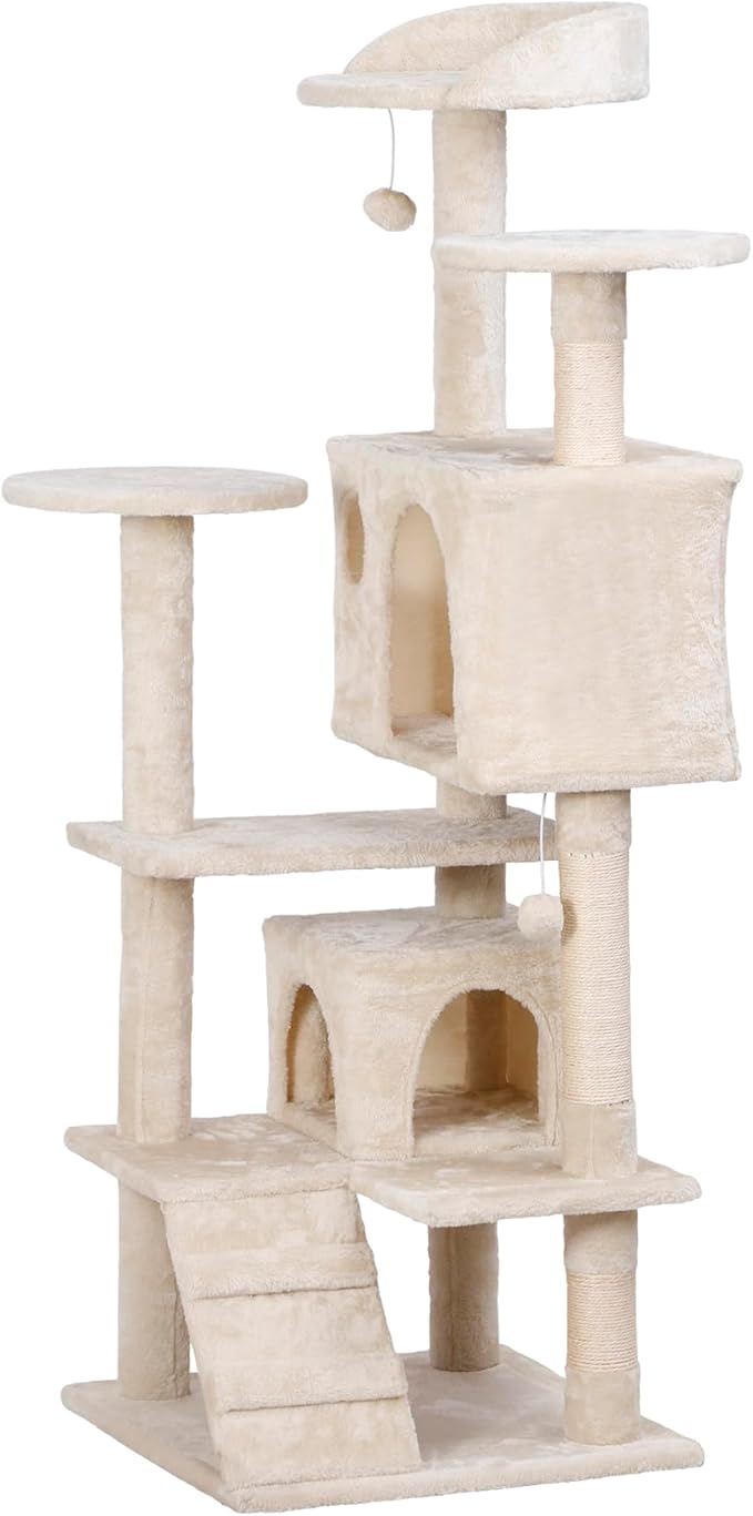 Nova Microdermabrasion 54 in Cat Tree Tower for Indoor Cats Multi-Level Cat Condo Cat Bed Furniture with Scratching Post Kittens Activity Center