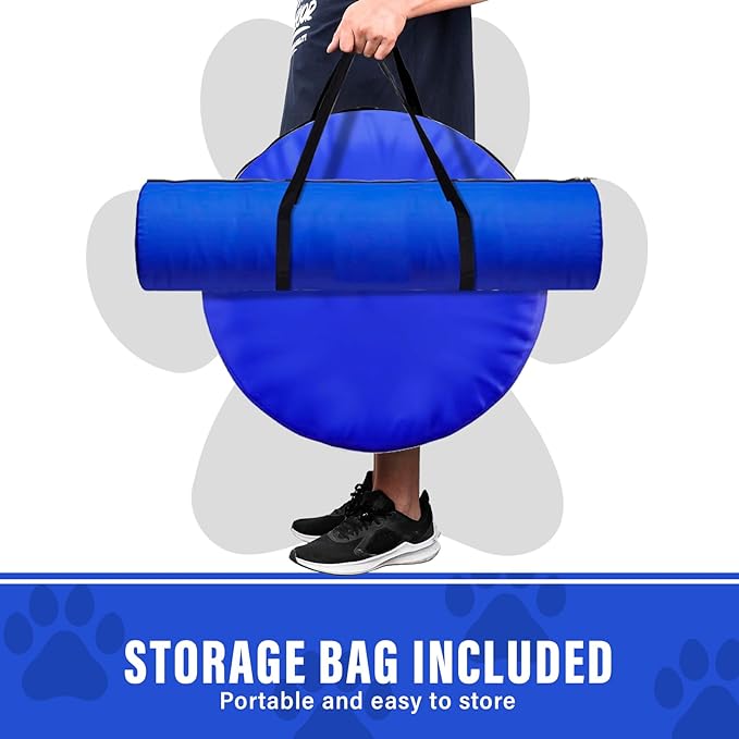 Dog Agility Training Equipment, Dog Agility Course Backyard Set with 2 Adjustable High Hurdle, 2 Tunnels, 6 Weave Poles, Pause Box, Jump Ring, Snack Bag, Folding Bowl, Balls, Whistle, Carry Bag