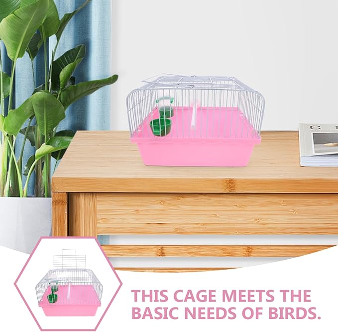 Portable Bird Travel Cage for Small Birds Parrots Lovebirds with Perch Food Box Water Dispenser 9.29X6.57X9.29 Inches