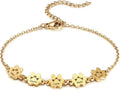 MeMeDIY Personalized Paw Print Bracelet for Women Engraved 1-5 Names Dog Cat Pet Paw Bracelet Adjustable Chain Dog Jewelry Memorial Gifts for Pet Lovers
