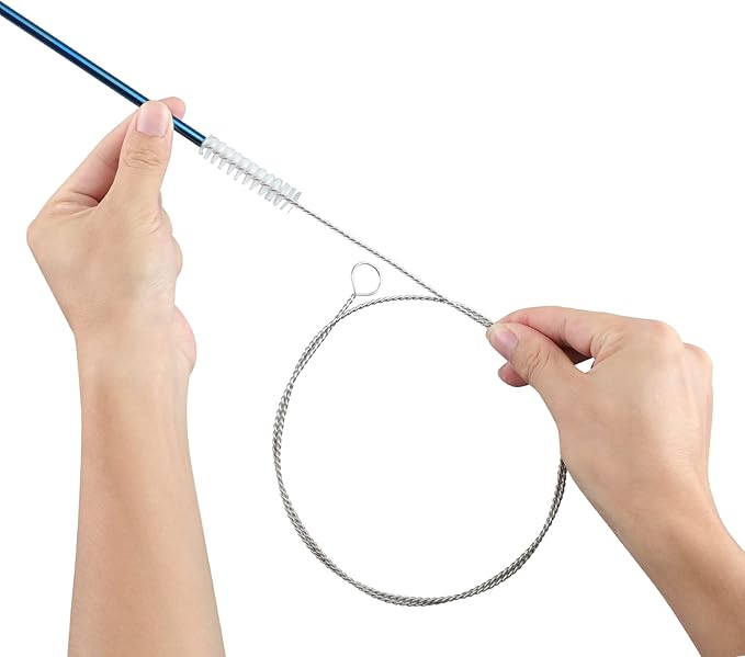 40 Inches Brush Cleaner for Cleaning Straw, Kegerator, Feeding Tube, Siphon Hose, Sunroof Drain, Refrigerator Drain, 4PCS (White)