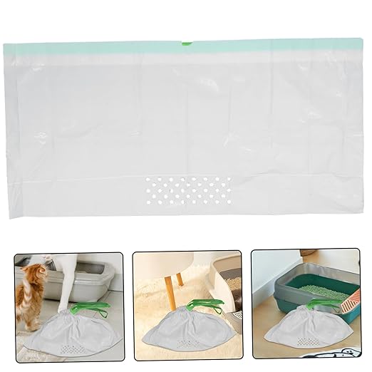 7pcs Cat Litter Filtering Bag White Cat Waste Filter Pouch for Easy Cleanup Litter Supplies for Pet Owners