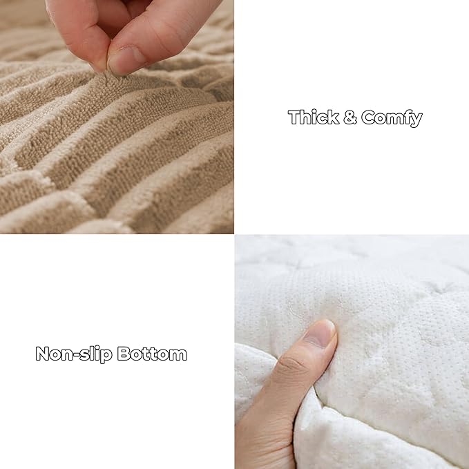 FUNNY FUZZY Pet Couch Covers for Sofa, Flannel Dog Couch Cover for Dogs Washable, Sofa Cover Furniture Protector Pet-Friendly Sofa Cover for Dogs & Kids (Light Brown, 27.6"×82.7")