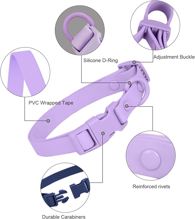Waterproof Dog Collar Soft Rubber Dog Collar with Safety Buckle Adjustable Pet Collars for Small Medium Large Dogs