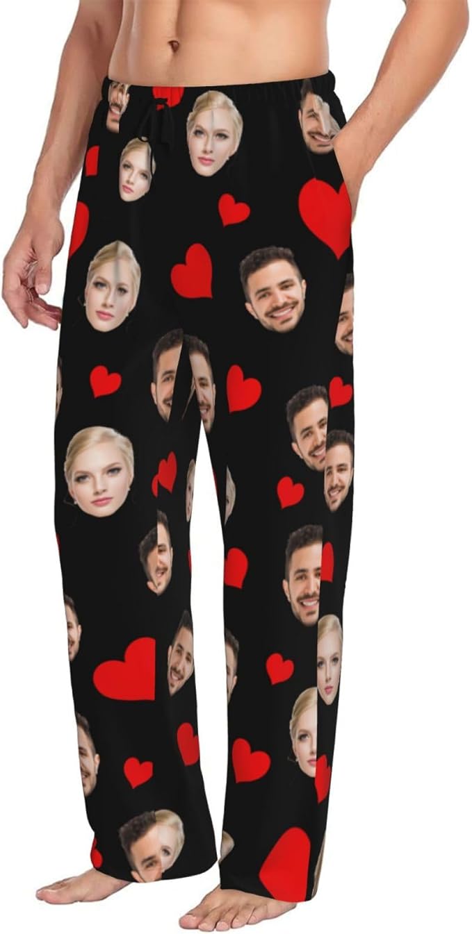 Custom Pajama Pants with Face customized PJ Pants Christmas Valentine gifts for Men Women