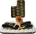 Franco Pet Batman DC Comics Bat Shield Logo Super Soft Cozy Waterproof Sherpa-Backed Blanket Throw for Small Dogs, Couch/Bed/Car, 30x40 (Officially Licensed Product)