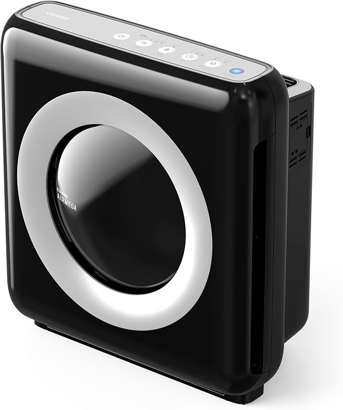 Coway AP-1512HH Mighty Air Purifier with True HEPA and Eco Mode, black/silver, 16.8 x 18.3 x 9.6