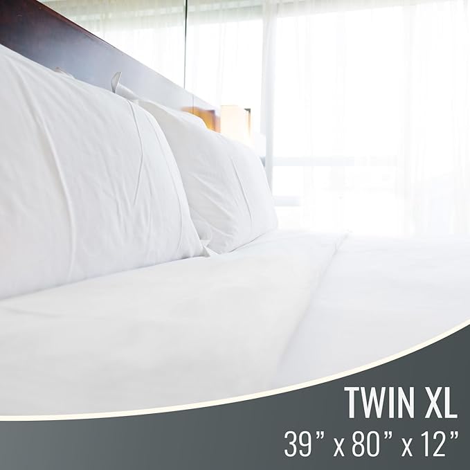 DMI Twin XL Waterproof Mattress Protector - Fitted, Noiseless Mattress Cover, Soft and Breathable, 39" x 80"x 12", White