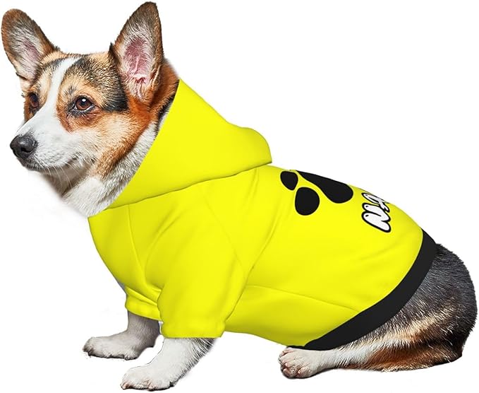 Custom Dog Hoodie Soft & Warm Design Your Own Personalized Photo Text Logo Name Dog Clothes for Puppy Sweatshirt Hooded for Small Medium Large Dogs Girl/Boy Cats Yellow