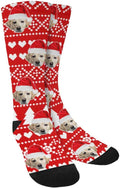 Custom Face Socks, Personalized Dog Lover Pet Photo Picture on Socks Unisex Athletic Crew Socks for Men Women