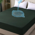 King Mattress Protector Waterproof, Fitted Sheet Style Breathable Mattress Cover with Deep Pocket Fits Up to 18'', Noiseless Bed Cover for Kids Adults Pets, Machine Washable (Green, 76'' X 80'')
