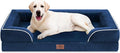 Comfort Expression Orthopedic Dog Bed for Extra Large Dogs 45x35 Inch, Waterproof Egg Crate Foam XL Pet Bed with Removable Bolsters, Dog Couch with Washable Cover & Non-Slip Bottom, Navy Blue